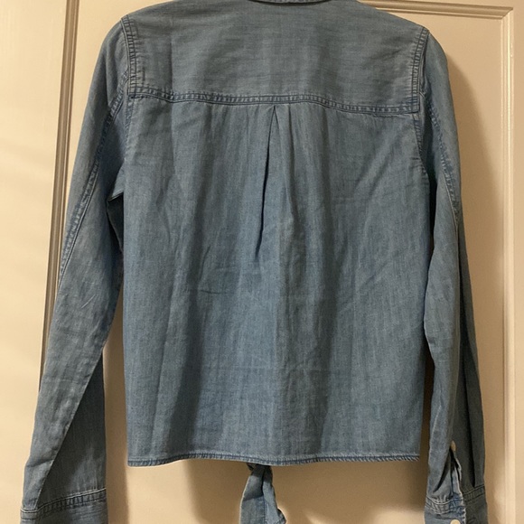 Madewell Chambray Tie waist top - Picture 4 of 4